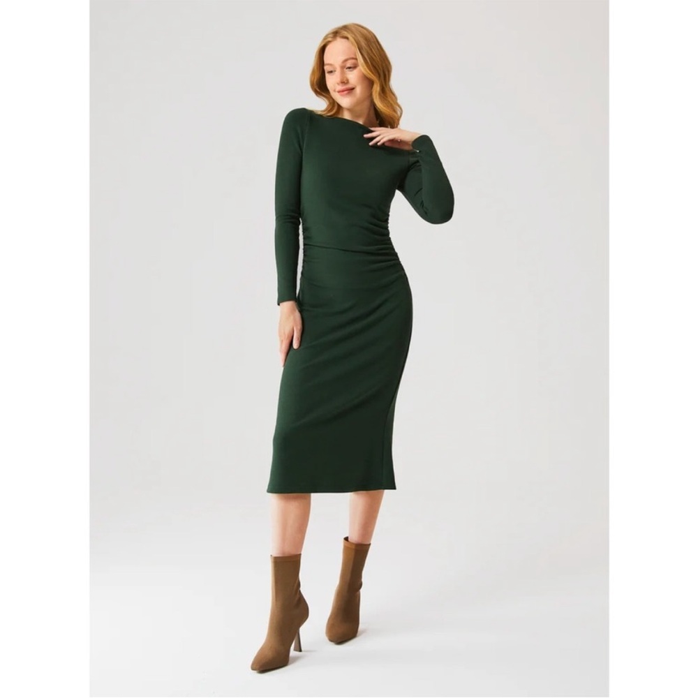 OGL Eco-Mousse ProWarm Slimming Boatneck Tucked Midi Brami Dress 2XL